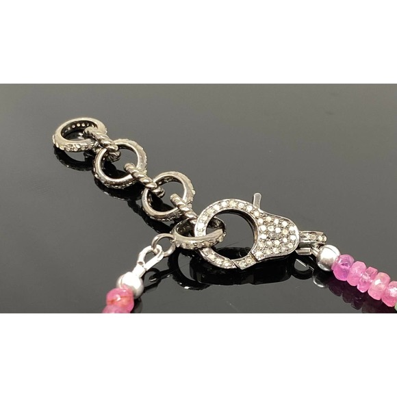 Natural Ruby, Emerald and Sapphire Pave Diamond Bracelet - Picture 9 of 9